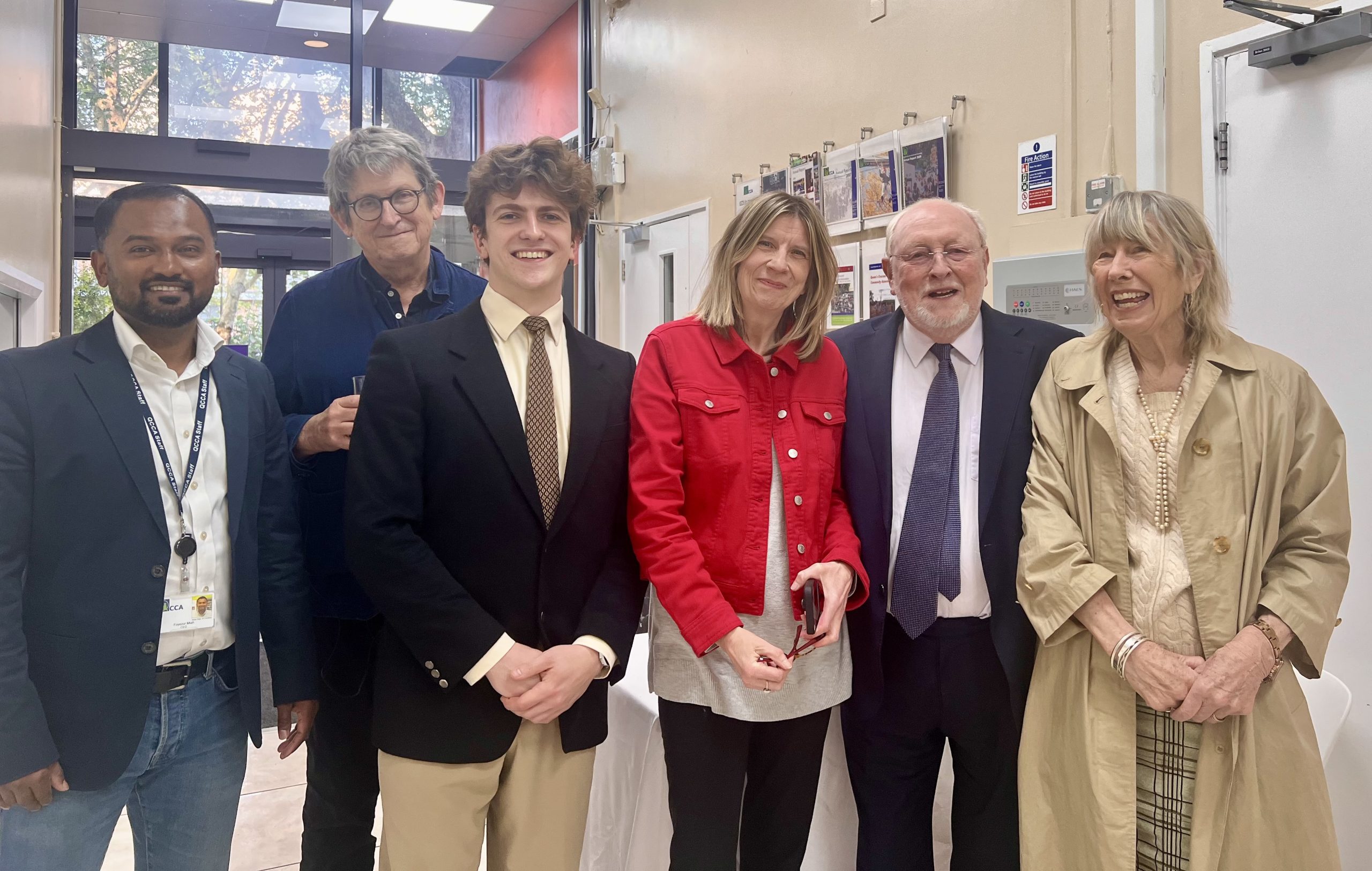 Neil Kinnock with members of the QCCA fundraising committee at Camden Talks